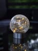 STAR Trading LED-Solar-Gartenstecker "Glory" in Silber/ Transparent - (H)35 cm