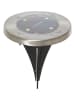 STAR Trading 3er-Set: LED-Solar-Bodenstecker "Lawnlight" in Silber - Ø 12 cm