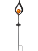 STAR Trading LED-Solar-Gartenstecker "Melilla" in Schwarz/ Orange - (H)70 cm