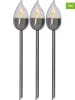 STAR Trading 3er-Set: Edelstahl-LED-Solar-Gartenstecker "Olympus" - (H)40 cm
