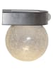 STAR Trading LED-Solar-Wandleuchte "Glory" in Silber - (H)14,5 x Ø 12 cm