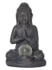 STAR Trading LED-Solar-Dekofigur "Buddha" in Anthrazit - (B)18 x (H)27 x (T)16 cm
