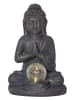 STAR Trading LED-Solar-Dekofigur "Buddha" in Anthrazit - (B)18 x (H)27 x (T)16 cm