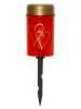 STAR Trading LED-Solar-Grablicht "Hearty" in Rot - (B)12 x (H)7 cm