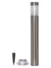 STAR Trading LED-Solar-Gartenstecker in Silber - (H)80 x Ø 15 cm