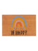 Hanse Home Kokos-deurmat "Be Happy" lichtbruin/meerkleurig