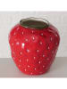 Boltze Wazon "Strawberry" w kolorze czerwono-zielonym - wys. 16 x Ø 14 cm
