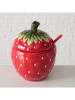 Boltze Marmeladendose "Strawberry" in Rot - (H)14 x Ø 11 cm
