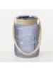 Boltze Windlicht ''Sunio'' in Hellblau - (H)21 x Ø 13,5 cm