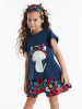 Denokids 2-delige outfit "Cat&Flowers" donkerblauw/meerkleurig