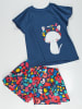 Denokids 2tlg. Outfit "Cat&Flowers" in Dunkelblau/ Bunt