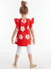 Denokids 2-delige outfit "Frog" rood/wit