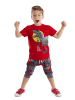 Denokids 2-delige outfit "Dino" rood/grijs