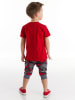 Denokids 2-delige outfit "Dino" rood/grijs