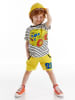 Denokids 2-delige outfit "93 Truck" wit/geel
