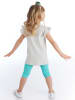Denokids 2-delige outfit "Giraffe" lichtgrijs/turquoise