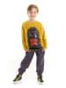 Denokids 2-delige outfit "Cool Dude" geel/antraciet