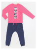 Denokids 2-delige outfit "4 Cats" roze/donkerblauw