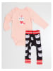 Denokids 2tlg. Outfit "Cat" in Rosa/ Schwarz