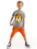 Denokids 2-delige outfit "Yoo Tiger" grijs/oranje