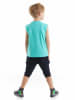 Denokids 2-delige outfit "Ahoy" turquoise/zwart