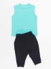 Denokids 2-delige outfit "Ahoy" turquoise/zwart