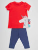 Denokids 2-delige outfit "Sailor Unicorn" rood