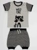 Denokids 2tlg. Outfit "Racoon" in Grau