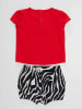 Denokids 2-delige outfit "Ballerina Zebra" rood/zwart/wit
