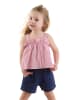 Denokids 2-delige outfit "Frilled Muslin" lichtroze/donkerblauw