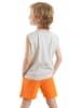Denokids 2tlg. Outfit "Skater Dino" in Orange/ Grau