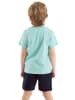 Denokids 2-delige outfit "Lets Surf" lichtblauw/donkerblauw