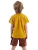 Denokids 2-delige outfit "Wild Friends" geel/lichtbruin