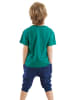 Denokids 2-delige outfit "Funny Dino" groen/donkerblauw