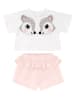 Denokids 2-delige outfit "Twin Gazelles" wit/lichtroze
