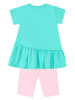 Denokids 2-delige outfit "Sea Bunny" turquoise/lichtroze