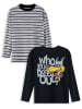 Denokids 2-delige set: longsleeves grijs/zwart