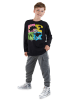Denokids 2-delige outfit zwart/grijs