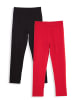 Denokids Legginsy (2 pary) w kolorze czerwonym i czarnym