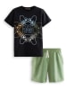 Denokids 2-delige outfit zwart/groen