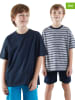 Denokids 2-delige set: shirts donkerblauw/grijs