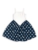 Denokids Jurk wit/donkerblauw