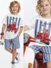 Denokids 2-delige outfit wit/blauw