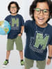 Denokids 2-delige outfit donkerblauw/groen