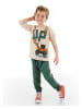 Denokids 2-delige outfit "Up" crème/donkergroen