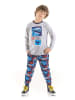 Denokids 2-delige outfit "T-rex Info" grijs/blauw