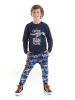 Denokids 2-delige outfit "High Voltage" donkerblauw