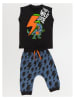 Denokids 2tlg. Outfit "Thunder Dino" in Schwarz/ Blau
