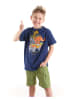 Denokids 2-delige outfit "Safari" blauw/groen
