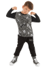 Denokids 2-delige outfit "Gamer" grijs/zwart